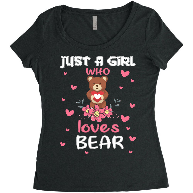 Bear Just A Girl Who Loves Bearfunny Bear Lover Girl 27 Forest Women's Triblend Scoop T-shirt by circularflap | Artistshot