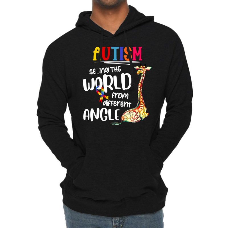 Autism Autistic Giraffe Autism Seeing The World From Different Angle 6 Lightweight Hoodie by circularflap | Artistshot