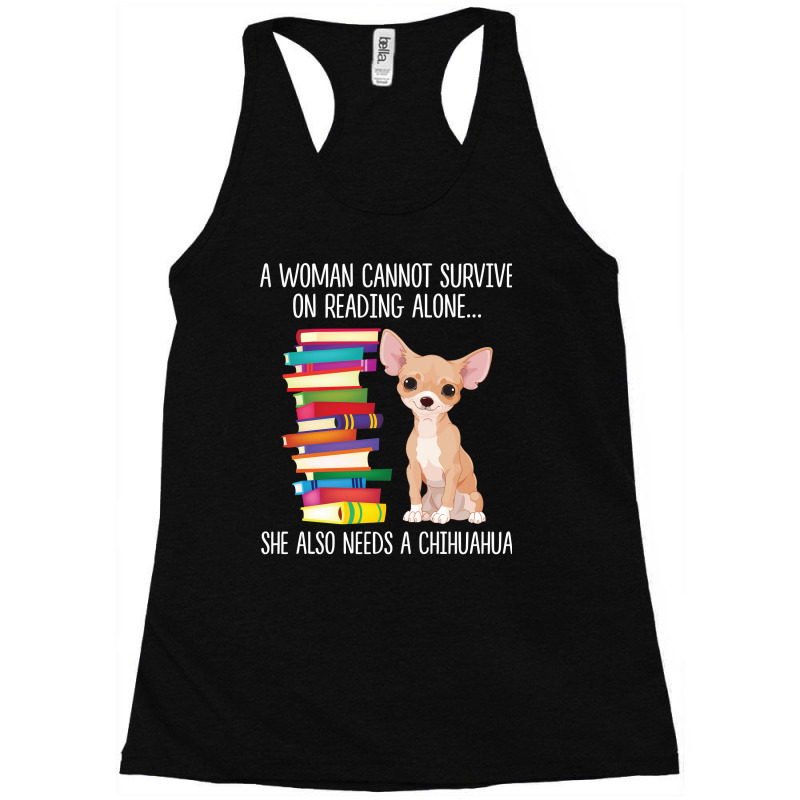 Book Reader Chihuahua Dog Mom Books Reading Fan Racerback Tank by circularflap | Artistshot