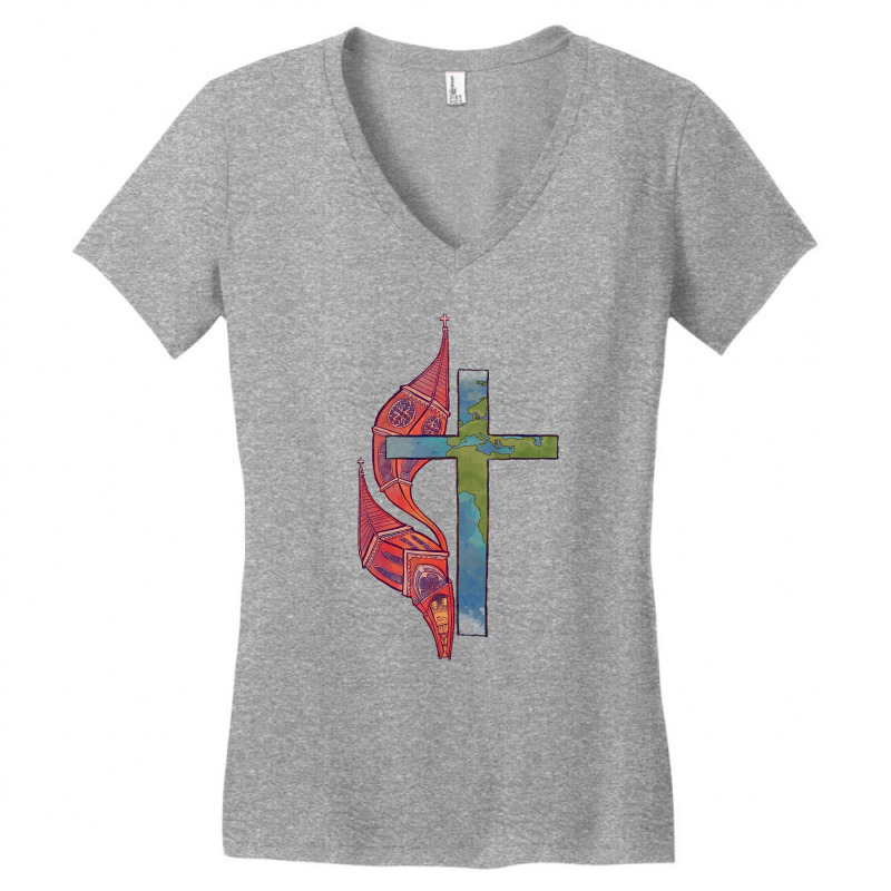 Church And World Women's V-Neck T-Shirt by saterseim | Artistshot