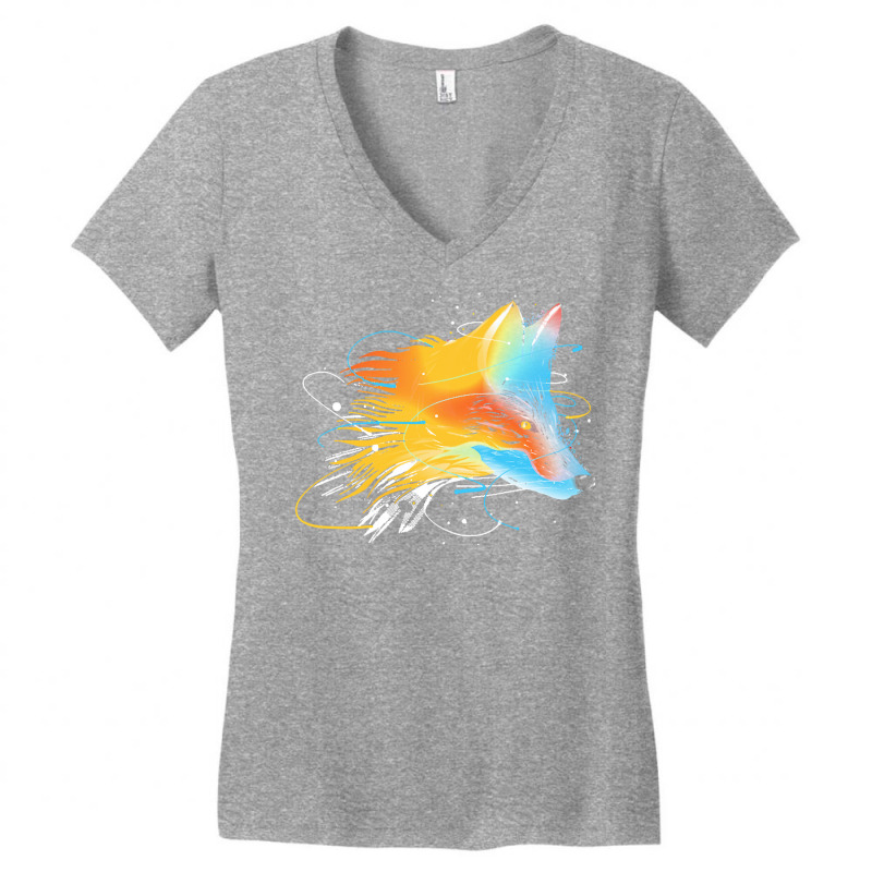 Foxes T  Shirtspace Fox T  Shirt Women's V-Neck T-Shirt by abelwisoky990 | Artistshot