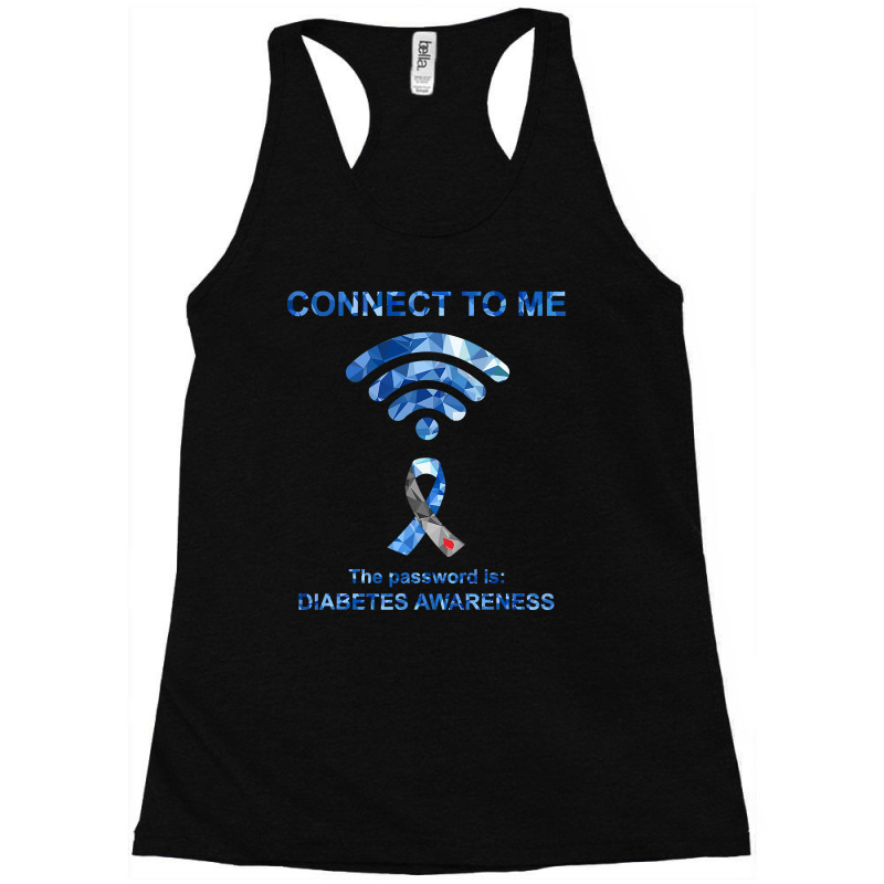 Diabetes Diabetic Connect To Me The Password Is Blue Ribbon 161 Diseas Racerback Tank by circularflap | Artistshot