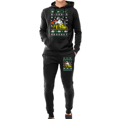 Godzilla Ugly Christmas Hoodie & Jogger Set Designed By Ande Ande Lumut