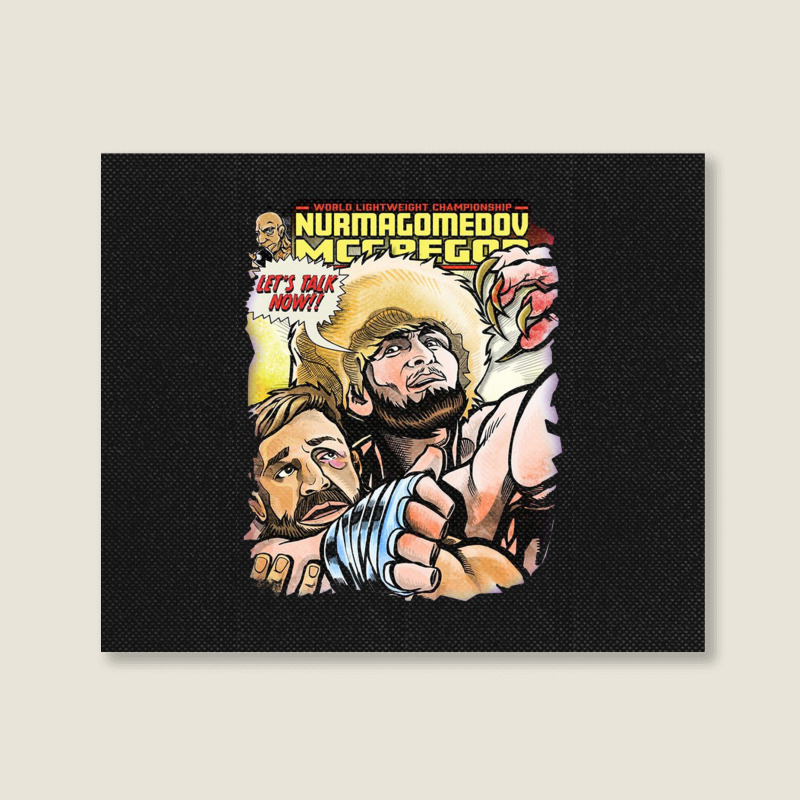 Khabib Lets Talk Now Landscape Canvas Print | Artistshot