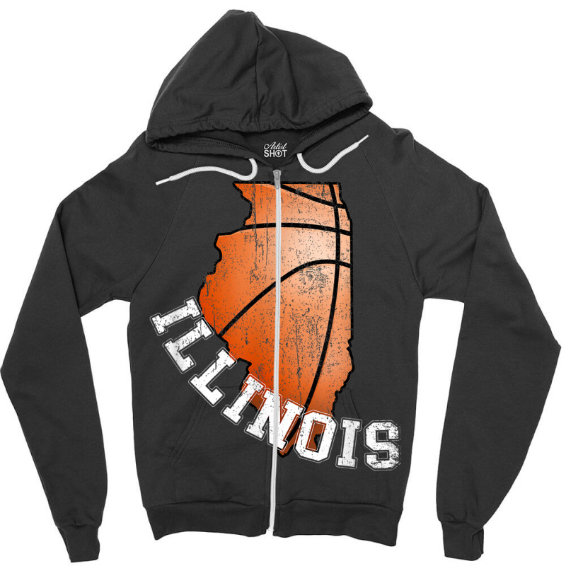 Illinois Is The Fight Illini State. Illinois Il Basketball Zipper Hoodie by new121 | Artistshot