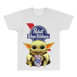 Baby Yoda Hugs Pabst Blue Ribbon Beer All Over Men's T-shirt | Artistshot