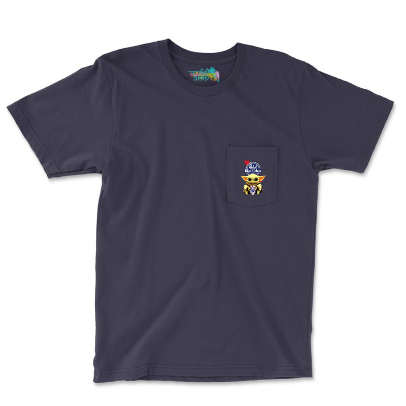 Baby Yoda Hugs Pabst Blue Ribbon Beer Pocket T-shirt | Artistshot