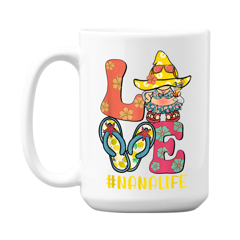 Love Nana Life Flip Flops Hippie Pineapple Summer Hawaii T Shirt 15 Oz Coffee Mug | Artistshot