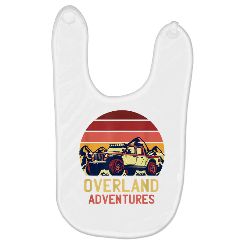 Overland Adventures Retro Vintage Sunset 4x4 Car Off Road T Shirt Baby Bibs by LiadCotten | Artistshot