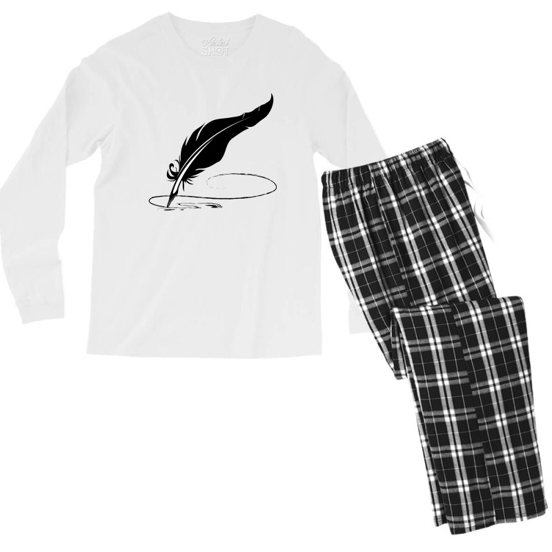 Feather Pen Men's Long Sleeve Pajama Set by Factory fashion | Artistshot