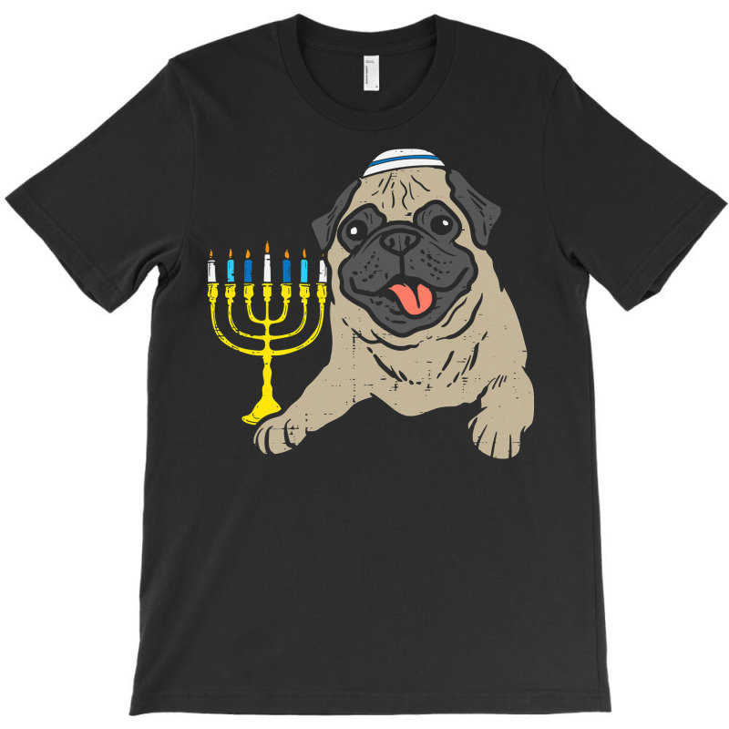 Pug Lover Dog Jewish Pug Dog Menorah Hanukkah Pajamas Chanukah Pjs 6 P T-shirt | Artistshot