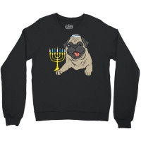 Pug Lover Dog Jewish Pug Dog Menorah Hanukkah Pajamas Chanukah Pjs 6 P Crewneck Sweatshirt | Artistshot