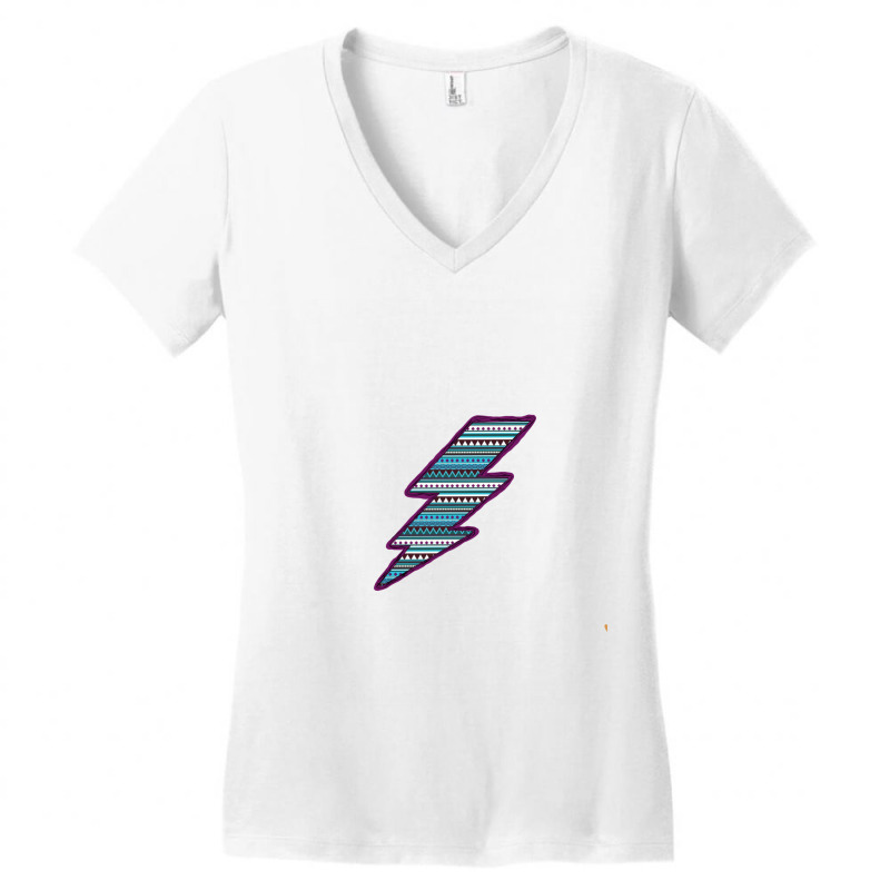 Purple Border Aztec Pattern Lightning Women's V-Neck T-Shirt by Bettercallsaul | Artistshot