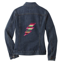 Pink Serape Lightning Ladies Denim Jacket | Artistshot