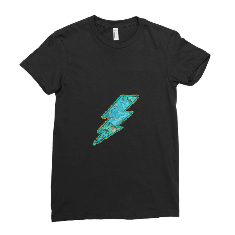 Turquoise Lightning Ladies Fitted T-Shirt by Bettercallsaul | Artistshot