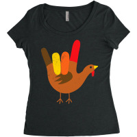 American Sign Language I Love You Thanksgiving Turkey Tshirt Women's Triblend Scoop T-shirt | Artistshot