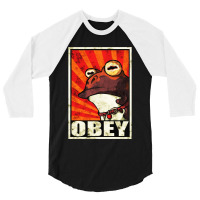 Obey The Hypnotoad 3/4 Sleeve Shirt | Artistshot