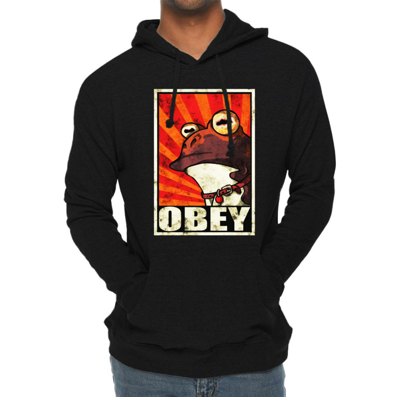 Obey The Hypnotoad Lightweight Hoodie | Artistshot