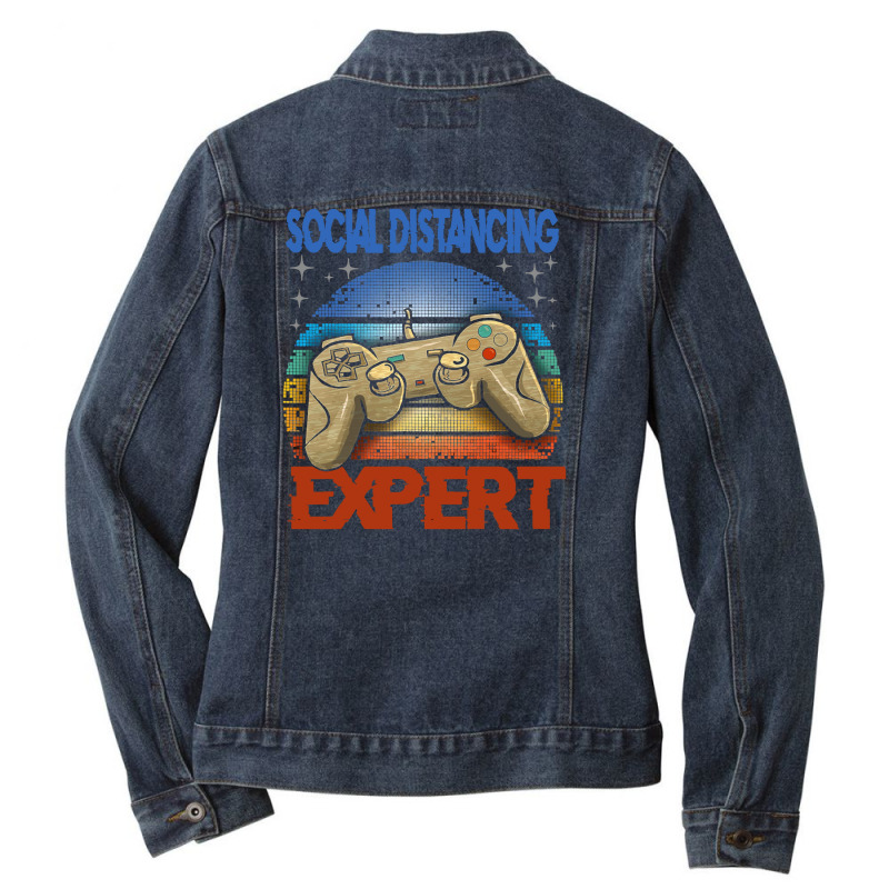 Social Distancing Expert Gaming Ladies Denim Jacket by cagurdenny | Artistshot