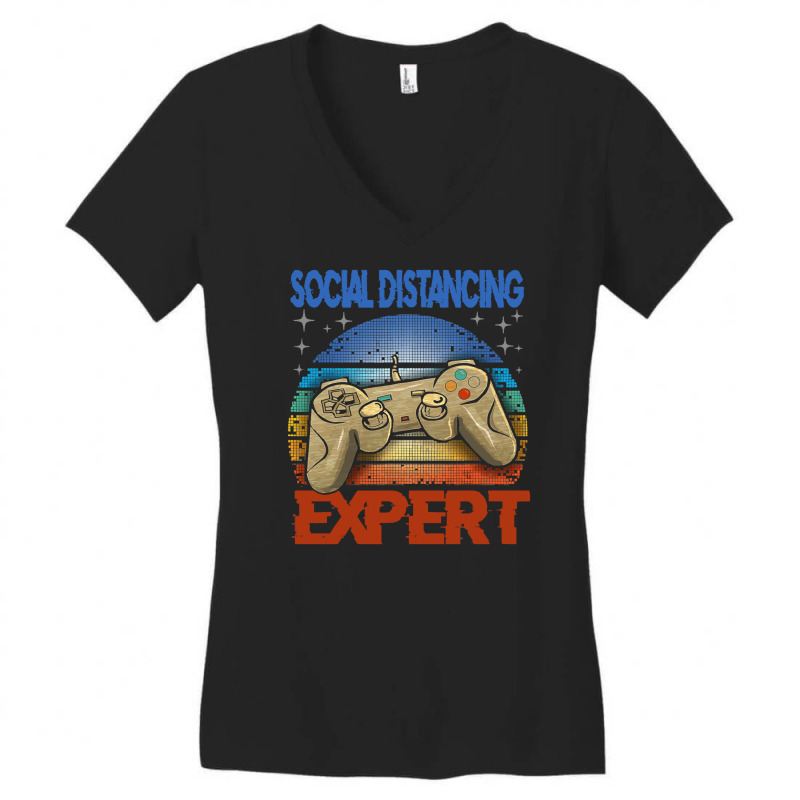 Social Distancing Expert Gaming Women's V-Neck T-Shirt by cagurdenny | Artistshot