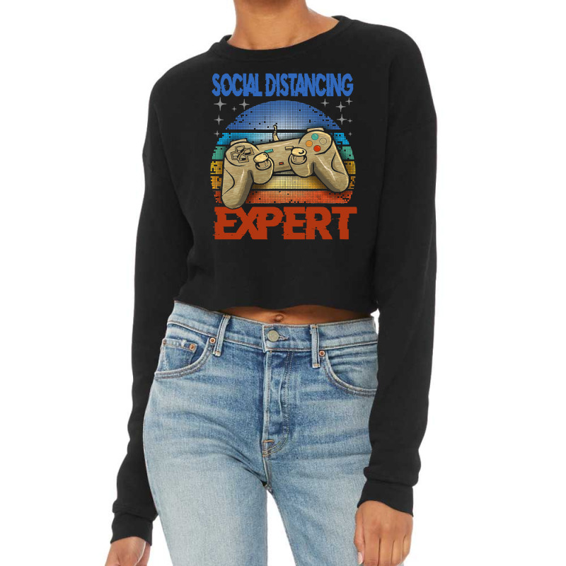 Social Distancing Expert Gaming Cropped Sweater by cagurdenny | Artistshot