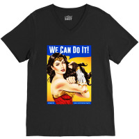 Wonder Riveter V-neck Tee | Artistshot