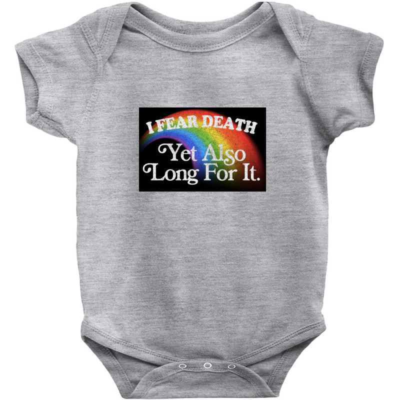 I Fear Death Yet Also Long For It Nihilist Meme Baby Bodysuit by gusjigangkudus | Artistshot