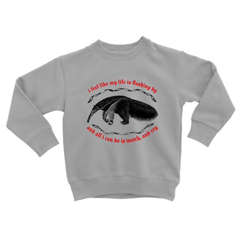 I Feel Like My Life Is Flashing By ∆ Nihilist Anteater Design Toddler Sweatshirt by gusjigangkudus | Artistshot