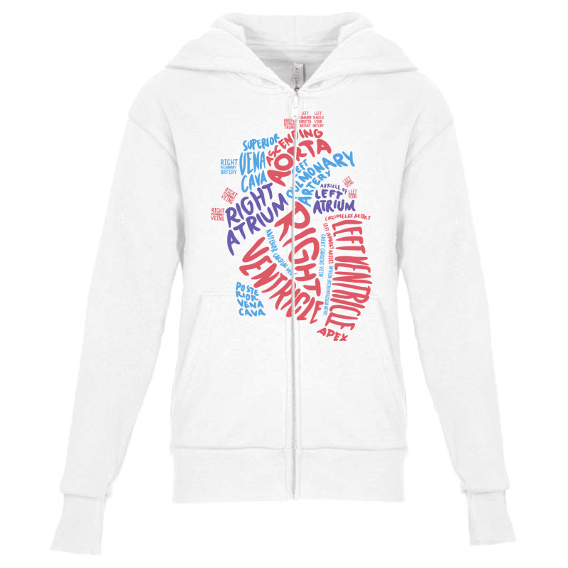 Cardiac Nurse Shirt Anatomical Heart Cardiology Medical Gift T Shirt Youth Zipper Hoodie by longduong89 | Artistshot