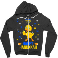 Duck Quack Funny Hanukkah Chanukah Duck Jewish Hebrew Menorah Candles Zipper Hoodie | Artistshot