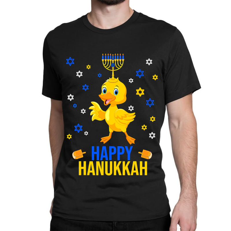 Duck Quack Funny Hanukkah Chanukah Duck Jewish Hebrew Menorah Candles Classic T-shirt | Artistshot