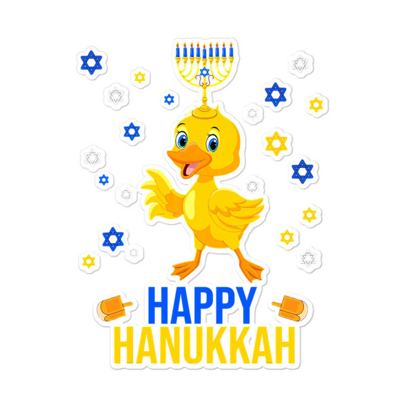 Duck Quack Funny Hanukkah Chanukah Duck Jewish Hebrew Menorah Candles Sticker | Artistshot