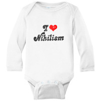 I Heart Nihilism Vintage Look Faded Typography Gift Long Sleeve Baby Bodysuit | Artistshot