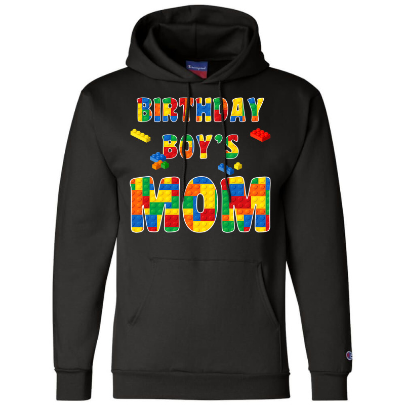 Building Block Mom Of Birthday Boy T Shirt Champion Hoodie | Artistshot