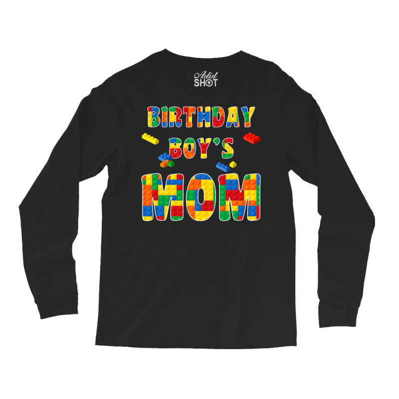 Building Block Mom Of Birthday Boy T Shirt Long Sleeve Shirts | Artistshot
