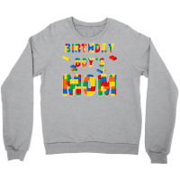 Building Block Mom Of Birthday Boy T Shirt Crewneck Sweatshirt | Artistshot
