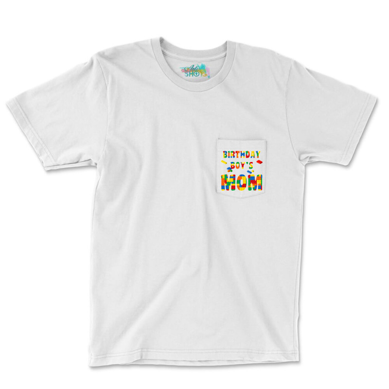 Building Block Mom Of Birthday Boy T Shirt Pocket T-shirt | Artistshot