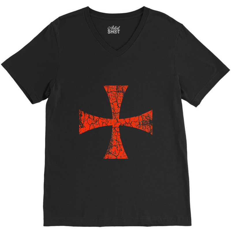 Knights Templar Cross Order Of Solomon's Temple Crusader V-neck Tee | Artistshot