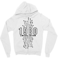 Birthday Year 1980 Limited Edition Gaming Gift Nerd Computer T Shirt Zipper Hoodie | Artistshot