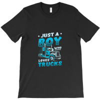 Just A Boy Who Loves Trucks Semi Truck Party Kids Pullover T-shirt | Artistshot