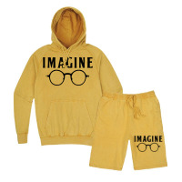 Imagine T Shirt Choose Peace Peaceful Lennon Glasses No War Vintage Hoodie And Short Set | Artistshot
