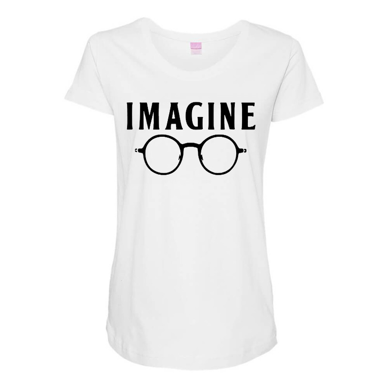 Imagine T Shirt Choose Peace Peaceful Lennon Glasses No War Maternity Scoop Neck T-shirt | Artistshot