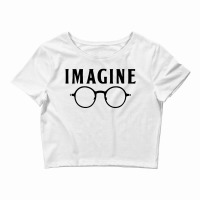 Imagine T Shirt Choose Peace Peaceful Lennon Glasses No War Crop Top | Artistshot