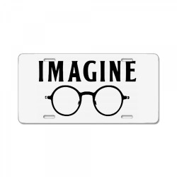 imagine t shirt choose peace peaceful lennon glasses no war License Plate | Artistshot
