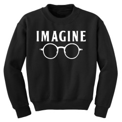imagine t shirt choose peace peaceful lennon glasses no war Youth Sweatshirt | Artistshot