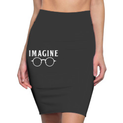 imagine t shirt choose peace peaceful lennon glasses no war Pencil Skirts | Artistshot
