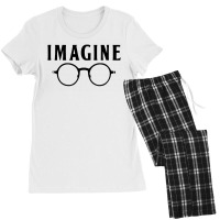 Imagine T Shirt Choose Peace Peaceful Lennon Glasses No War Women's Pajamas Set | Artistshot