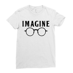 imagine t shirt choose peace peaceful lennon glasses no war Ladies Fitted T-Shirt | Artistshot