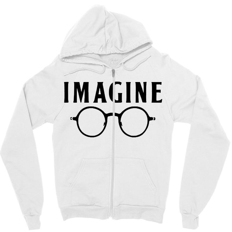 Imagine T Shirt Choose Peace Peaceful Lennon Glasses No War Zipper Hoodie | Artistshot