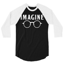imagine t shirt choose peace peaceful lennon glasses no war 3/4 Sleeve Shirt | Artistshot